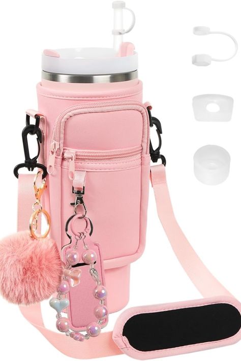 Carry case for stanley Cute Stanley Accessories, Stanley Accessories Aesthetic, Stanley 40oz Tumbler, Stanley Accessories, Stanley Products, Trendy Water Bottles, Stanley Cups, School Bag Essentials, My Style Bags