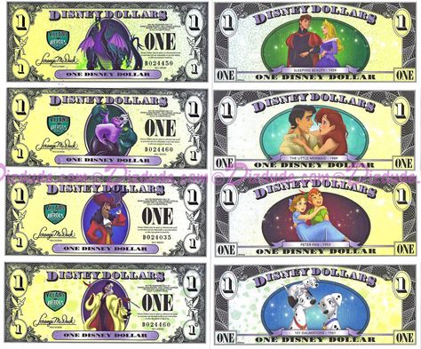 Disney Dollars, Printable Play Money, Disney Amor, Disney Money, Disney Game, Free Worksheets For Kids, Scrapbook Disney, Disney Classroom, Disney Cuties