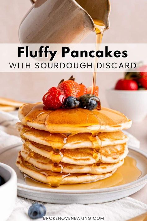 Simple Sourdough Discard Pancakes, Sourdough Discard Pancakes Small Batch, Sourdough Discard Pancakes Quick, Brinner Ideas, Sourdough Treats, Sourdough Starter Pancakes, Sourdough Discard Pancakes, Discard Pancakes, Sourdough Ideas