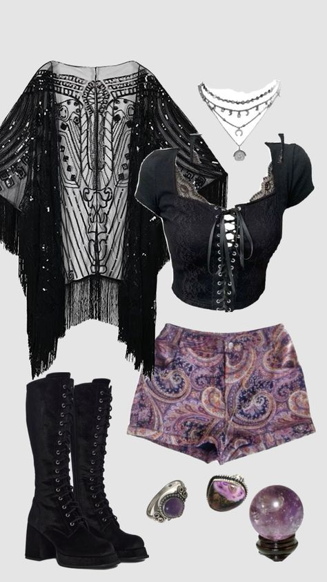 Whimsigoth outfit #outfitinspo #whimsigoth Witchy Aesthetic Outfit, Whimsigoth Outfits, Witchy Outfits, Casual Chic Outfit, Alternative Outfits, Really Cute Outfits, Edgy Outfits, Retro Outfits, Daily Fashion