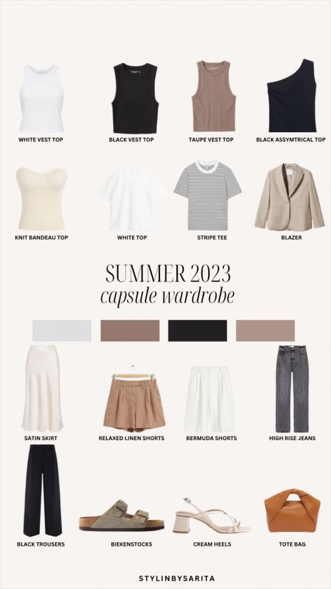 Summer Summer Wardrobe Capsule, Capsule Wardrobe For Summer, Capsule Wardrobe 2023, Minimalist Wardrobe Capsule, Capsule Wardrobe Casual, Capsule Wardrobe Women, Classic Capsule Wardrobe, Capsule Wardrobe Essentials, Wardrobe Capsule