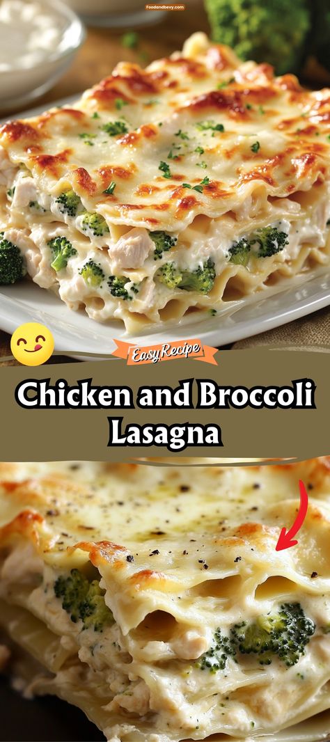 Chicken and Broccoli Lasagna Chicken Lasagna Healthy, Chicken Broccoli Lasagna Roll Ups, Chicken And Vegetable Lasagna, Chicken Broccoli Noodles Easy Recipes, Chicken Broccoli Stuffed Shells, Chicken Broccoli Alfredo Lasagna, Lasagna Noodle Recipes, Chicken Broccoli Lasagna Recipe, Sheet Lasagna