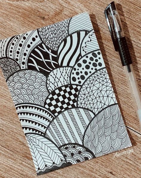 Zaxrafa Art, Ornament Drawing Patterns, Zendoodle Art Simple, Zentangle Patterns Easy Simple, Zentagle Drawing Ideas, Zentagle Drawing, Pen Art Doodle, Doddle Art, Zen Doodle Patterns