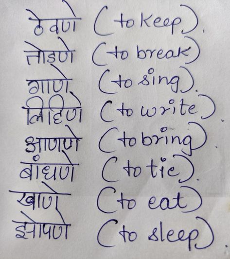 MARATHI WORDS English To Marathi Words, Learn Marathi, Grammar Sentences, Basic English Grammar Book, English Day, Professional English, English Sentence, English Speech, Learn Language