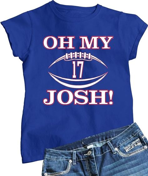 Go All Out Womens Oh My Josh Allen T-Shirt (Buffalo Bills NFL Football Fan) Josh Allen, Fabric Pilling, Buffalo Bill, Friends Show, Grandma And Grandpa, Buffalo Bills, Fabric Print, Nfl Football, Cute Shirts