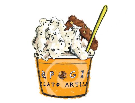 Gelato Drawing, Gelato Cake, Italy Illustration, Cafe Window, Bucket List Journal, Window Art, Bon Appetit, Travel Journal, Food Art