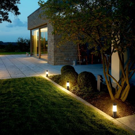 Garden luminaire with earth spike - Home  Garden | BEGA Rattan Floor Lamp, Solar Lantern, Outdoor Garden Lighting, Lantern Floor Lamp, Casa Exterior, Lantern Lamp, Pathway Lighting, Solar Lanterns, Outdoor Lights