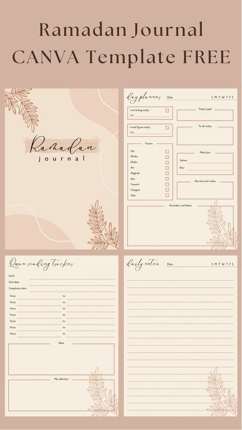 Ramadan Journal CANVA FREE Template Inspirati Mom Planner Printables Free, Ramadan Journal, Daily Planner Book, Simple Daily Planner, Ramadan Prayer, Weekly Schedule Planner, Daily Planner Printables Free, Free Daily Planner, Study Planner Printable