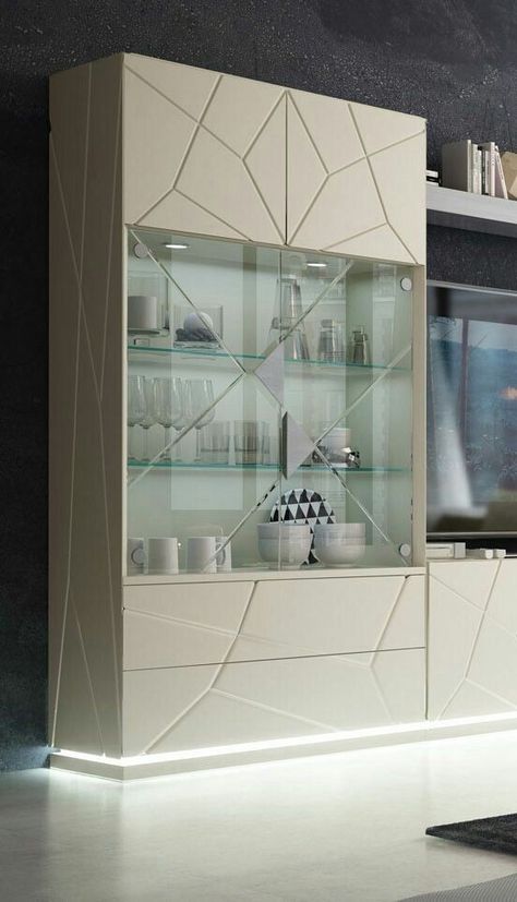 Glass Crockery Unit, Crockery Units Modern, Crockery Unit Design Dining Rooms, Glass Crockery, Franco Furniture, Kitchen Crockery, Crockery Cabinet Design, Crockery Cabinet, Crockery Unit Design