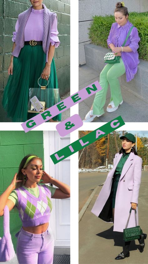 Lime Outfit Color Combinations, Purple Colour Combinations Outfit, Lime Green Color Combinations Outfit, Lime Green Colour Combination Outfit, Lilac And Green Outfit, Lilac Color Combinations, Lilac Colour Combinations, Lilac Color Combinations Outfit, Purple And Green Color Block Outfit