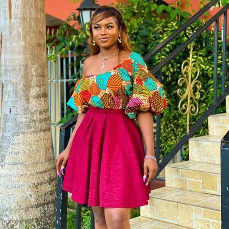 Latest Pictures of Ankara Tops 2021: Trending Styles To Wow YouLatest Ankara Styles 2020 and Information Guide English Short Gown, Ankara Short Gown Styles 2020, Latest Ankara Short Gown, Latest Ankara Styles 2019, Short Gown Styles, Unique Ankara Styles, Ankara Short, African Attire Dresses, Ankara Short Gown Styles