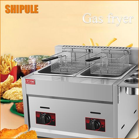 12L Commercial Countertop Gas Deep Fryer Potato Chips Fryer Gas Fryer Machine Commercial Countertop, Fryer Machine, Deep Fryer, Potato Chips, Washing Machine, Potato, Countertops, Home Appliances, Chips