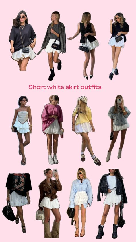 White Skirt Outfit Aesthetic, White Short Skirt Outfit, Short White Skirt Outfit, Skirt Outfit Aesthetic, Short White Skirt, White Skirt Outfit, Skirt Outfits Aesthetic, White Skirt Outfits, Skirt Outfit Ideas