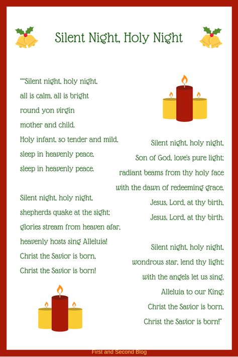 Silent Night Lyrics Silent Night Lyrics, Night Lyrics, Nights Lyrics, Childrens Church, Faith Inspiration, Holy Night, Son Of God, Silent Night, Faith In God