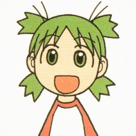 Yotsuba Icon, Need Aesthetic, Aesthetic Account, Yotsuba Manga, Aesthetic Finds, Green Hair Girl, Azumanga Daioh, Black And White Stickers, Silly Girls