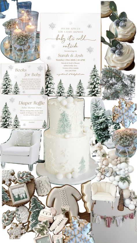 Winter Wonderland Baby Shower Boy, January Baby Shower Themes, January Baby Shower, Christmas Gender Reveal, Winter Baby Shower Themes, Baby Boy Themes, Baby Shower Theme Decorations, Outside Baby Showers, Christmas Baby Shower