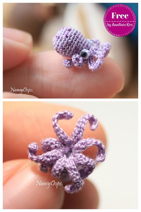 Octopus Crochet Pattern Free, Crochet Fish Patterns, Octopus Amigurumi, Octopus Crochet Pattern, Butterfly Tutorial, Crochet Fish, Crochet Octopus, Pola Amigurumi, Crochet Animals Free Patterns