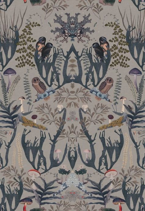 Wallpaper Lounge, Swedish Forest, Swedish Wallpaper, Goth Cottage, Bohemian Wallpaper, Victoria House, Botanical Floral Art, Wallpaper Companies, Entryway Ideas