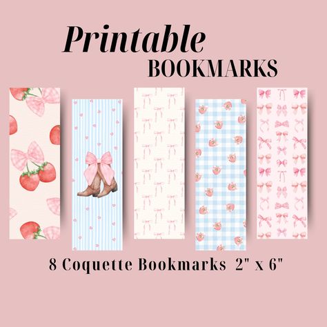 Bookmark To Print, Bookmarks Printable Aesthetic, Coquette Bookmark, Printable Bookmarks Aesthetic, Printable Bookmarks, Bookmark Printable, Free Printable Bookmarks, Bookmark Printing, Pastel Designs