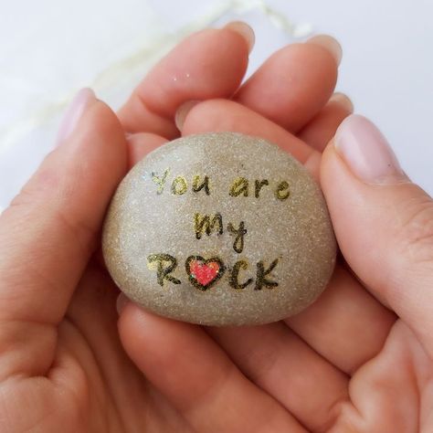 Cute Anniversary Gifts, Pocket Hugs, You Are My Rock, Romantic Gifts For Him, Birthday Present Ideas, Presents For Mum, Pocket Hug, Journal Writing Prompts, Rock Painting Designs