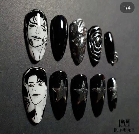 Manhwa Nails, Bi Nails, Anime Nail, Nails Box, Special Nails, Anime Nails, Romantic Books, Cute Kawaii Drawings, Manicure Y Pedicure