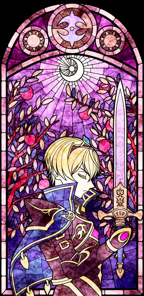 Stained Glass Leo Stained Glass Painting Patterns, Digital Stained Glass Art, Stained Glass Art Digital, Stained Glass Digital Art Tutorial, Stain Glass Drawing, Stained Glass Window Drawing, Stained Glass Anime, Anime Stained Glass Art, Stained Glass Digital Art