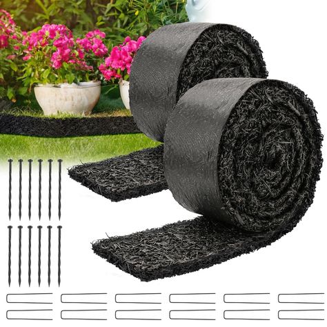 PRICES MAY VARY. ✅ Strong Weed Resistance: Our rubber mulch for landscaping features a dense anti-weed layer (600 kg/m3) and a 0.5'' thick rubber membrane. It effectively stops weed growth, maintaining a pristine garden. ⛰️ Eco-friendly and Long-lasting: Made from 100% recycled rubber tires, it effectively blocks weeds, withstands extreme weather, and has a minimum lifespan of 2 years without scattering, floating, or breaking down. 🌱 Strong Permeability: It allows air and water penetrate more e Border For Garden, Mulch Edging, Mulch Mat, Black Rubber Mulch, Landscaping Features, Rubber Mulch, Mulch Landscaping, Weed Barrier, Front Yard Garden Design