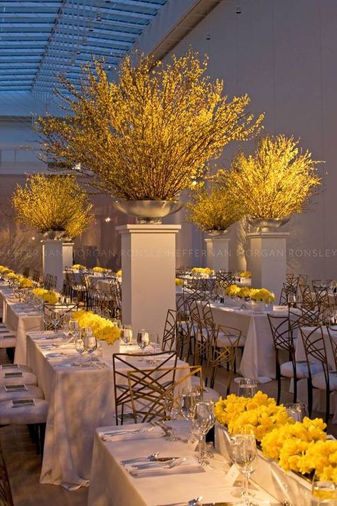 Yellow Wedding Theme, Yellow Colour Scheme, Yellow Theme, Yellow Wedding, Mod Wedding, Event Inspiration, Table Arrangements, Floral Centerpieces, Reception Decorations