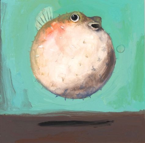 Shino Arihara Blow Art, Idea Illustration, Cheap Art, Puffer Fish, Illustrator Art, Art Therapy Activities, Indie Art, Fish Painting, Ocean Creatures