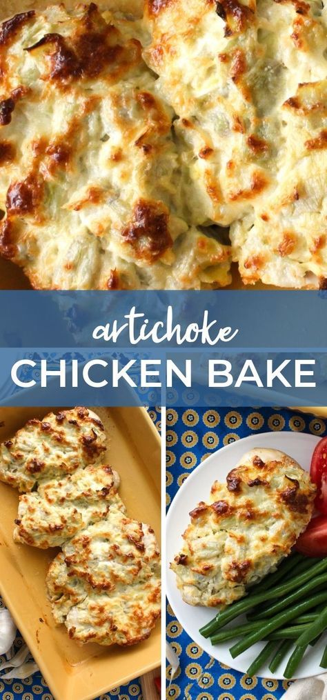 Chicken Artichoke Recipes, Chicken Casserole Keto, Artichoke Chicken Bake, Chicken Artichoke, Chicken Smothered, Oven Baked Chicken Parmesan, Juicy Baked Chicken, Artichoke Chicken, Chicken Bake