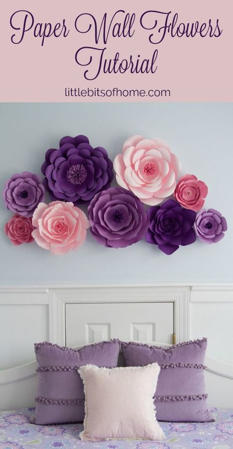 Paper Wall Flowers Tutorial 3d Floral Wall Art Paper Flowers, Paper Flowers On Cricut, Tissue Paper Flower Wall Backdrops, Cricut Flower Wall Decor, Jennifer Maker Paper Flowers, Flowers Made With Paper, Cricut Giant Flowers, Rolled Flowers Cricut Projects, Cricut Wall Flowers