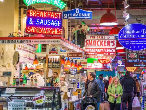 Things To Do In Philadelphia, Reading Terminal Market, Philly Food, Eastern State Penitentiary, Visit Philadelphia, Sausage Sandwiches, Independence Hall, Weekend Escape, Food Hall