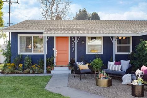 Jasmine Roth, Colorful Planters, Hidden Potential, Hgtv Dream Home, Front Patio, Shade Structure, Patio Spaces, Entry Foyer, Exterior Paint