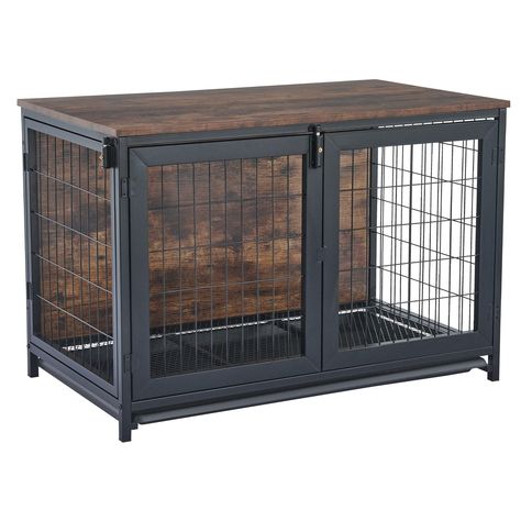 Crate End Table, Kennel Furniture, Dog Crate End Table, Furniture Style Dog Crate, Indoor Dog Kennel, Crate End Tables, Wooden Dog Kennels, Wooden Dog Crate, Wooden Dog House