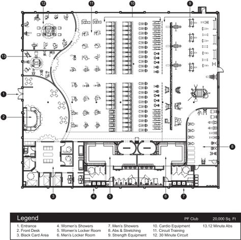 Fitness Layout Plan, Gym Floor Plan Layout, Fitness Center Floor Plan, Gym Design Plan, Gym Plan Architecture, Gym Architecture Design, Gym Layout Plan, Gym Layout Design, Locker Room Layout