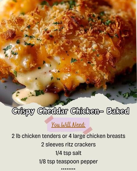 Baked Crispy Chicken, Crispy Cheddar Chicken, Ree Drummond Recipes, Chicken Baked, Fry Chicken, Cheddar Chicken, Grandmas Recipes, Winner Winner, Ritz Crackers