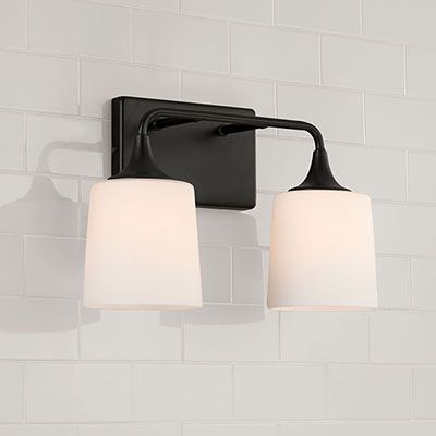 Bathroom Downstairs, Lake Keowee, Black Vanity Light, Bath Inspiration, Contemporary Fan, Track Lighting Pendants, Bathroom Fan, Black Vanity, Capital Lighting