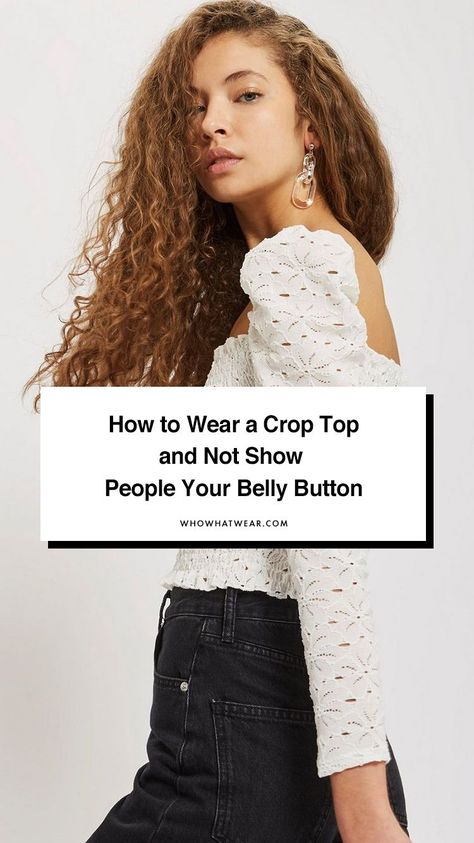 How to wear a crop top without showing your midriff How To Make A Crop Top Modest, How To Wear A Crop Top Modestly, Ways To Crop A Shirt, Modest Crop Top Outfits, Crop Tops In Winter, Modest Crop Top, How To Style Crop Tops, Undershirt Outfit, Cami Top Outfit