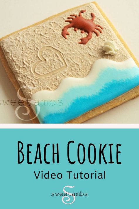 This cookie is a variation on the beach cookies I posted a few weeks ago. I used the wet-on-wet technique rather than brush embroidery for the waves. Beach Themed Cookies Decorated, Wave Cookies, Sunset Cookies Decorated, Sunset Cookies, Beach Decorated Cookies, Beach Themed Cookies, Summer Themed Cookies, Beach Cookies Decorated, Summer Decorated Cookies