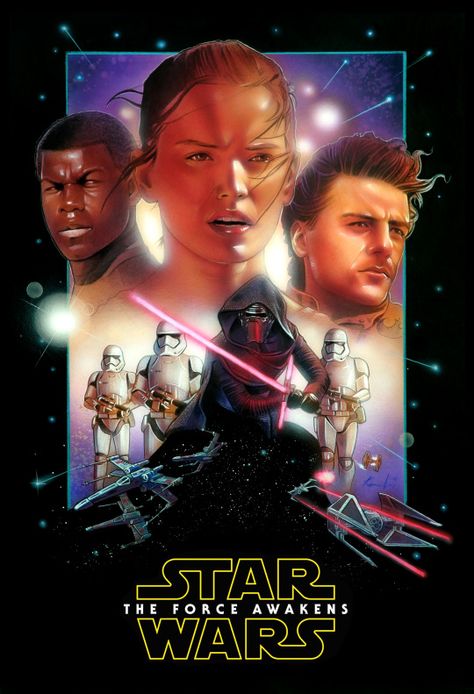 The Geeky Nerfherder: Cool Art: 'Star Wars: The Force Awakens' by Jason Kincaid The Force Awakens Poster, Force Awakens Poster, Star Wars Sequel Trilogy, Episode Vii, Poster Aesthetic, Star Wars The Force Awakens, Star Wars Film, The Force Awakens, Movies And Series