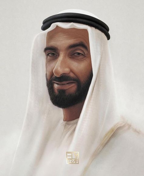 Shaikh Zayed, Sheikh Zayed Bin Sultan, Sheik Zayed, Zayed Bin Sultan Al Nahyan, History Uae, Grey Wallpaper Iphone, Uae National Day, 3d Portrait, Handsome Arab Men