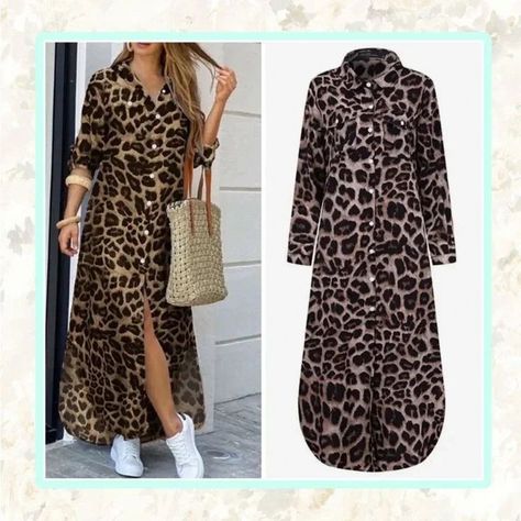 Ihave similar shirt green animal print dress available Size 10/12 @1500 bob Baby Blue Bridesmaid Dresses, Bohemian Angel, Vestidos Maxi, Long Sleeve Button Down Dress, Animal Print Dress Casual, Button Maxi Dress, Leopard Maxi Dress, Animal Print Maxi Dresses, Xscape Dresses