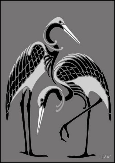 art deco cranes Website Quotes, Art Deco Stencil, Art Deco Motif, Stencils Online, Bird Stencil, Motif Art Deco, Tableau Art, Art Nouveau Design, Stock Art