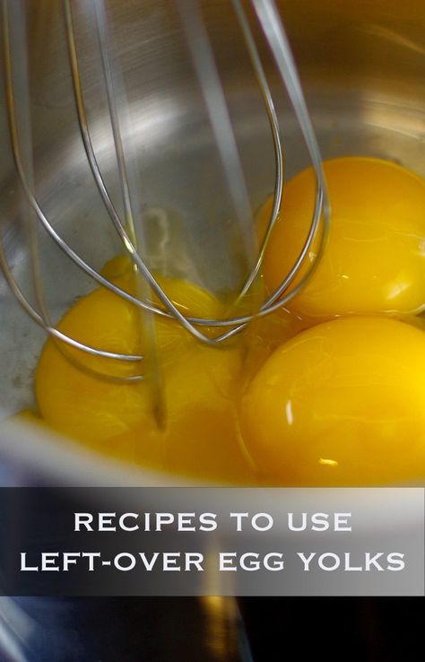 Recipes to Use Leftover Egg Yolks -A handy reference for frequent bakers, with links to dozens of recipes that use egg yolks only, so you can use up your leftover egg yolks. #eggyolks What To Do With 12 Egg Yolks, Yolk Only Recipes, Recipes With Egg Yolks Desserts, Egg Yolk Brownies, What To Do With Egg Yolks Recipes, Recipe Using Egg Yolks, How To Use Up Egg Yolks, 12 Egg Yolk Recipes, Egg Yoke Recipes Desserts