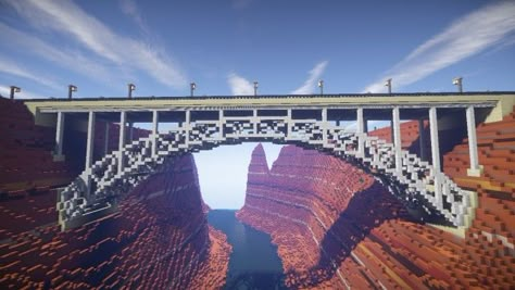 Minecraft Arched Bridge, Minecraft Modern Bridge, Minecraft Railway, Minecraft Skyscraper, Minecraft Bridge, Minecraft Modern City, Bridge Ideas, Minecraft Kingdom, Minecraft City Buildings