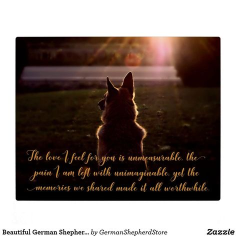 German Shepherd Photography, Pet Memorial Plaque, Dog Died, Pet Remembrance, Sunset Background, Memorial Plaque, Beloved Dog, Losing A Pet, German Shepherd Puppies