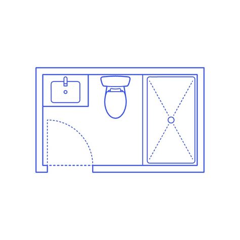 Bathroom Layouts Dimensions & Drawings | Dimensions.com Large Square Bathroom Layout, Square Bathroom Layout, Master Bath Floor Plan, Narrow Bathroom Layout, Bathroom Interior Ideas, Bathroom Layout Plans, Small Master Bath, Small Hall, Small Bathroom Layout