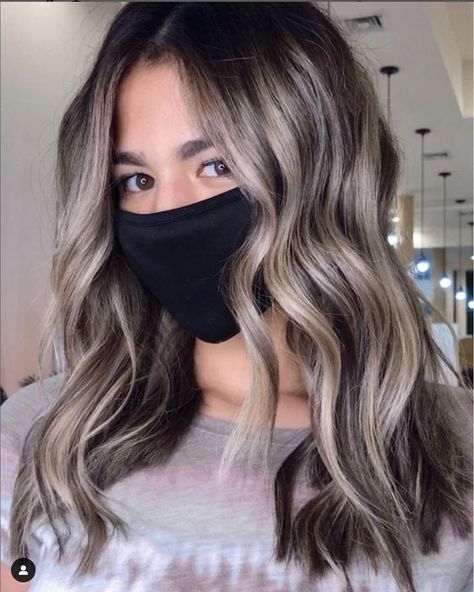 Toner On Brown Hair, Ashy Brunette Balayage, Ash Toner, Brown Hair Blonde Highlights, Ashy Brunette, Hair Blonde Highlights, Highlights On Dark Hair, Bronde Balayage, Ash Brown Hair