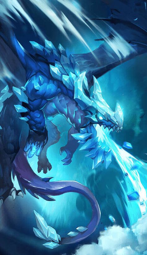 Ice Monster, Elemental Dragons, Ice Magic, Mythical Dragons, Ice Dragon, Dragon Artwork Fantasy, Heroic Fantasy, Dragon Images, Crystal Dragon