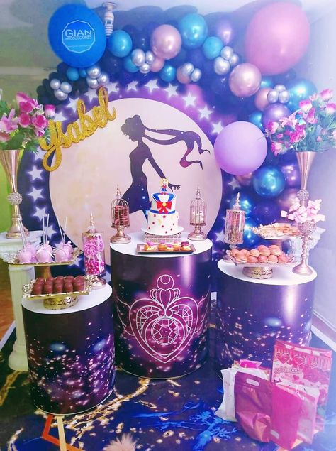 Sailor Moon Sweet 16, Sailor Moon Decorations, Sailor Moon Party Decorations, Sailor Moon Theme Party, Sailor Moon Baby Shower Theme, Sailor Moon Birthday Party Decorations, Sailor Moon Cake Ideas, Sailor Moon Party Ideas, Moon Birthday Decorations